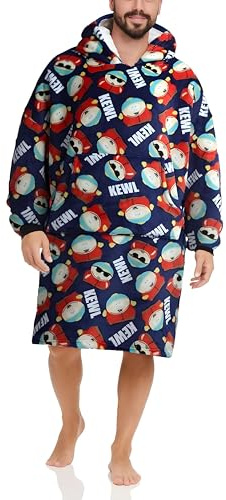 COCO BRANDS Wearable Blanket Hoodie - South Park Cozy Oversized Plush Sherpa Fleece Blanket Hoodies for Women and Men, Blue Kewl Print