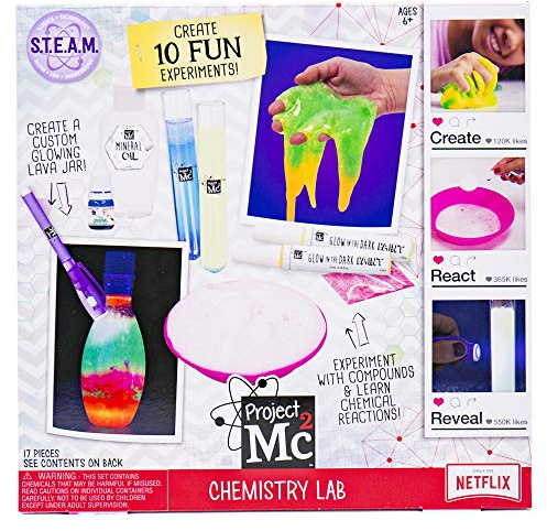 Project MC2 Chemistry Lab STEM Science Kit, At-Home STEM Kits For Kids Age 6 And Up, Chemistry Experiments, Science Parties for Kids, DIY Lava