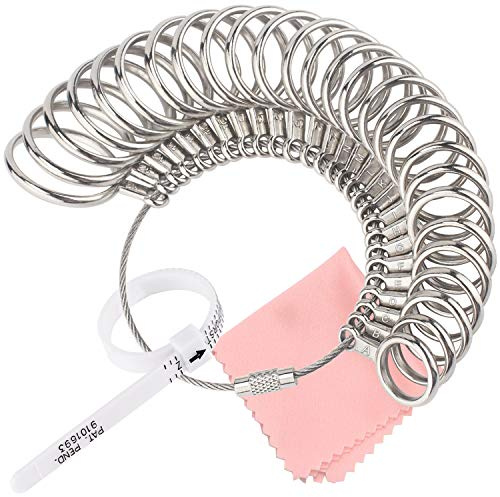 SENSOUSONG Ring Measure UK, Metal Finger Ring Sizer Measure Gauge, Custom and New Rings Tools Jewellers for Measuring Rings Diameters