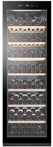 Cave a Vin HAIER HWS188GAE - de vieillissement - Pose libre - 188 bouteilles - Mono zone - H185 x L59,5 cm - Noir
