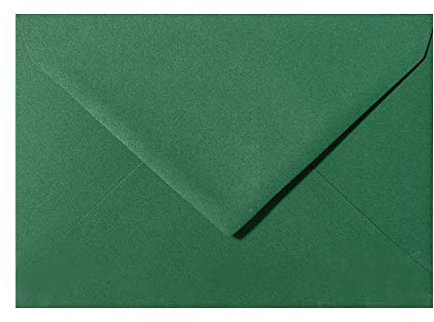 Paper24 25 Briefumschläge DIN C6 114x162 mm, nassklebend, für Einladungen, Grußkarten A6, für Hochzeit, Geburtstag in Dunkelgrün
