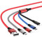 Yeoufaly 3A/1.2M Multi 4 in 1 Charger Cable, Universal USB Fast Charge Cord, with 2 Lightning Type C Micro USB Connector Port for iPhone, Samsung Galaxy, LG, Pixel, Moto, Huawei, Sony, Tablets, PS4