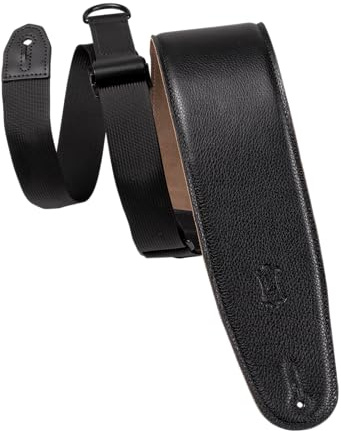 Levy's Leathers Right Height™ 3.5” Wide Garment Leather Padded Bass Guitar Strap in Black (MRH4GF-BLK)
