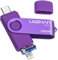 leizhan USB Flash Drive 256GB, 3 in 1 Type C/Micro USB/USB 3.0 Waterproof Pen Drive for Huawei Samsung Android Phone Tablet Mac PC(Purple, 256GB)