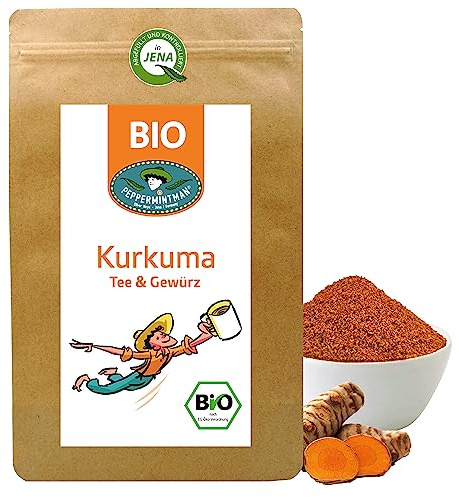 Ekologisk gurkmeja 500 g – te och gyllene mjölk – curcumin, turmeron och oljerik – stark orange och aromatisk – kontrollerad och testad – PEPPERMINTMAN
