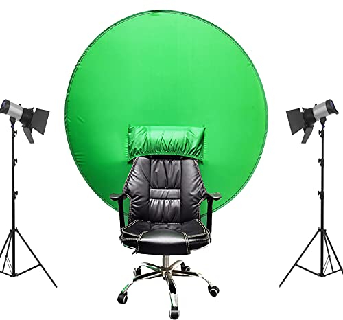 Fond de Webcam Portable Pliable 4,65 Pieds de Fond Vert Chroma Key Green Screen Appliquer à la vidéoconférence, écran Vert de Chaise, Travail à Domicile, Zoom sur Fond virtuel