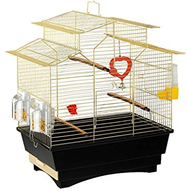 SYSZSYHD Voliere für drinnen und draußen, Edelstahl-Vogelkäfig, großer Papageienkäfig, Tauben-Vogelkäfig aus Metall, tragbar, für kleine Vögel, Reisekäfig, Haustierheim, Vogelkäfig, Sittichkäfig (B)