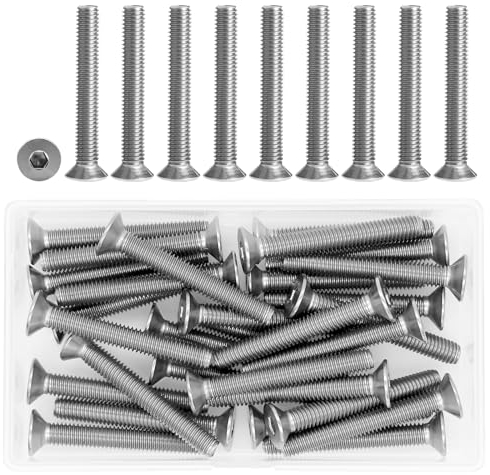 Piuluvor® 30 Stück Senkkopfschrauben M6 × 45 mm Senkschraube mit Innensechskant 304 Edelstahl Vollgewinde Schrauben Senkkopf DIN 7991