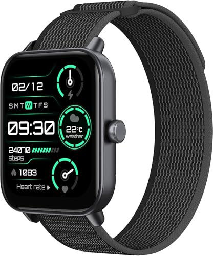 TOOBUR Smartwatch Herren Damen mit Alexa und Telefonfunktion, 1,8 Fitnessuhr mit 100 Sports, 24/7 Puls, Schrittzähler und Fitness-Tracker, IP68 Wasserdicht für Schwimmen, Kompatibel Android iOS