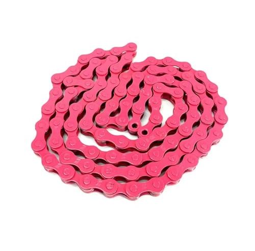 AOLUOER Single Speed ​​B//M//X Fixed Gear Fahrradkette 98L mit Links Dreirad City Retro Fahrradkette(Pink)