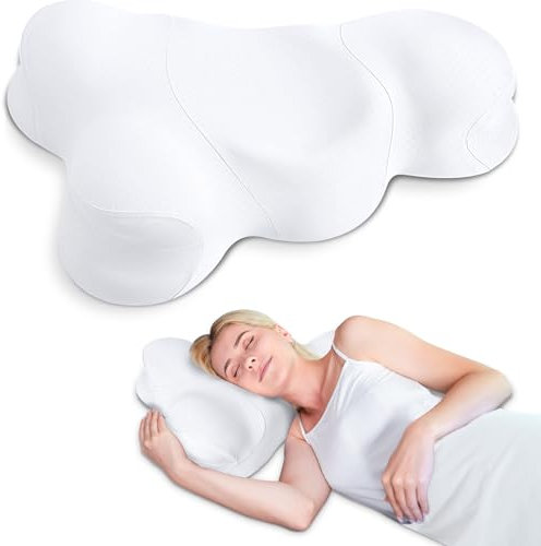 SAHEYER Nackenkissen Memory Foam Kissen, Wolkenförmiges Ergonomisches Kopfkissen & Orthopädisches Kissen, Kühlendes Nackenstützkissen für Seiten-, Rücken- und Bauchschläfer