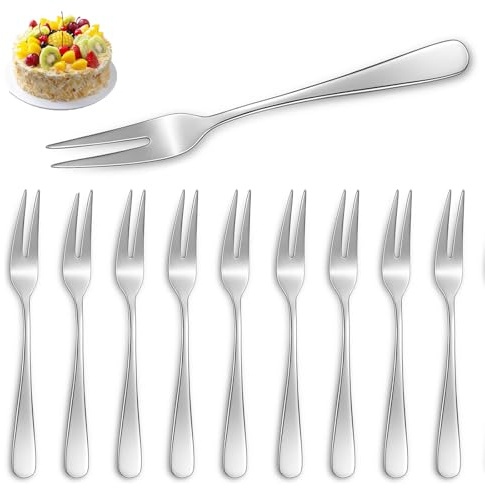 10 Stück Kuchengabeln, Edelstahl Hunnycook Kleine Gabeln Dessertgabeln Set Geeignet für Haushalte, Restaurants, Kantinen usw 5.2(13.3cm)