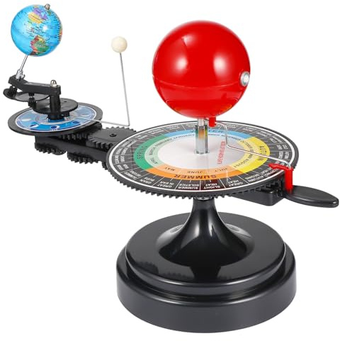 YARNOW Modèle Éducatif Système Solaire en Plastique Noir Mouvement Orbital Rotatif, Démonstration des Phases Lunaires pour Garçon et Filles en Classe