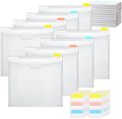 Scrapbook Paper Holder Case - 12 x 12 Inch Transparent Craft Holder, 30 Reusable Dividers, Acid-free Cardboard , Portable File Box | For Scrapbooking Accessories, Art Projects, Collecting