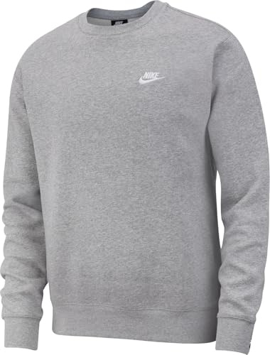Nike Herren M NSW CLUB CRW BB 804340 Long Sleeved T-shirt, grau (dk grey heather), XL