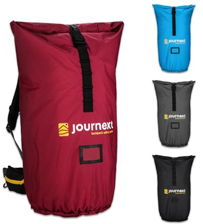 Journext 2 in 1 Backpack Case & Rain Cover Protective Bag for Backpack, Airplane, Railway & Bus Flight Bag (bordeaux red, M)