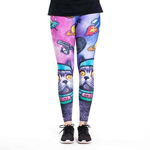 cosey - Festival-Party-Line Leggings (Einheitsgröße) - (Space Cat)