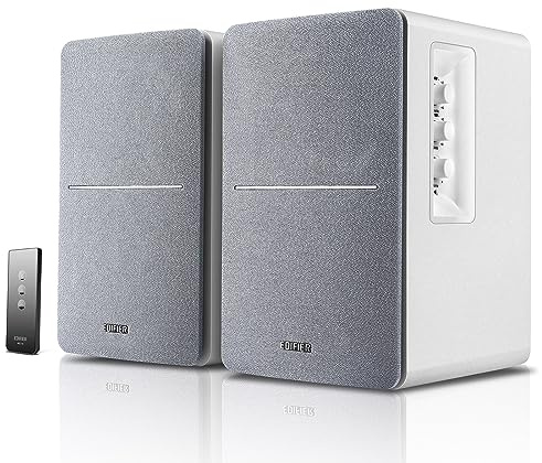 Edifier R1280T Powered Bookshelf Speakers - 2.0 Active Near Field Studio Monitor Speaker - White Enclosure - 42 Watts RMS