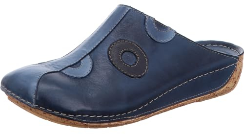 Gemini Damen Pantolette Leder Clog Sabot 336062-02, Größe:40 EU, Farbe:Blau