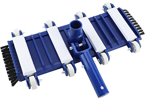 Lwuey Heavy Duty Pool Vacuum Head, 14'' Concrete Pool Cleaner with Wheels and Side Brushes Weighted Design for Inground Above Ground Pools Spas Large Aquariums