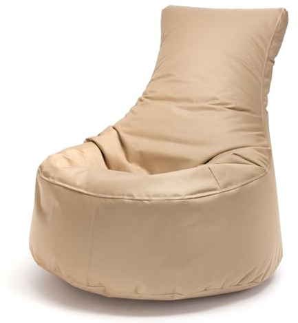 Ecopuf Fauteuil Pouf Seat L pour intérieur et extérieur – hydrofuge et confortable – Pouf en polyester robuste – dossier haut