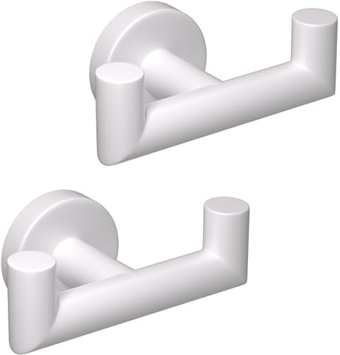 QNIIAED Double Door Hooks,Bathroom Towel Hook Screw in for Robes Coats