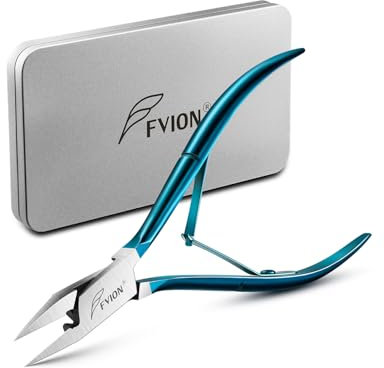 FVION Nagelzangen für Fußnägel Profi mit Gerade Klinge - Nagelzange Eckenzange Fußpflege Spitz, Fussnagelzange für eingewachsene Fußnägel und Fingernäge (Blau)