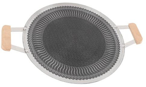 Canna di Grill Coreana, Acciaio Inossidabile Versatile Facile da Pulire il Barbecue Rotondo per Cucinare (38 cm)