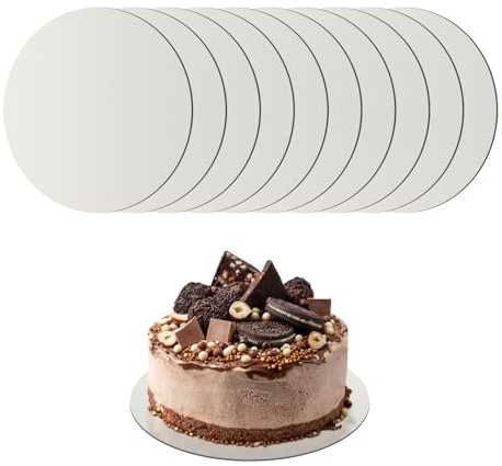 Gute 10 placas redondas de 30 cm para tartas plateadas, reutilizables, cartón de 3 mm para tartas, postres y transporte, 30 cm