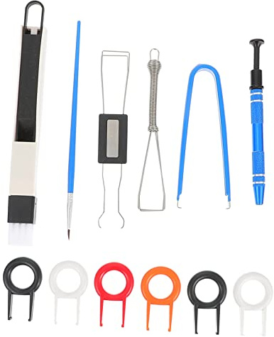 DIYEAH 1 Satz Tastatur Key Cap Puller mit Reinigungspinsel Schmierstift für Mechanische Tastaturen für Effiziente Tastenkappenentfernung