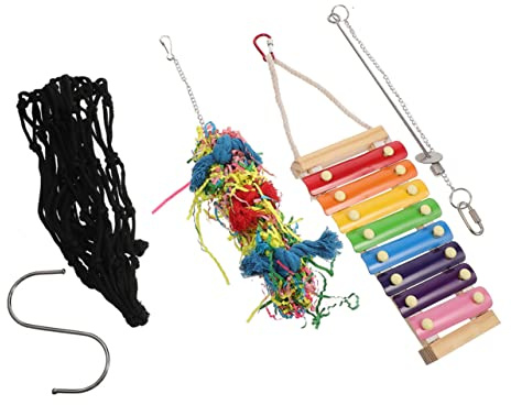 Toyvian 4pièces Jouets pour Poules Suspendus à Mâcher Jouets De Recherche De Nourriture Amusants Et Décompressants pour Cage Animaux