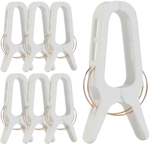 Cozary 6 Pièces Grosse Pinces à Linge, Pinces à Couette en Plastique, 10.6 cm Large Ouverture, Epingle a Linge Résistantes pour Couettes et Couvertures