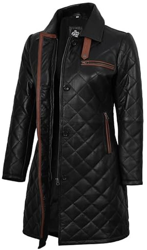Blingsoul Real Lambskin Leather Coats For Women | [1330956] Glen Black, 2XL