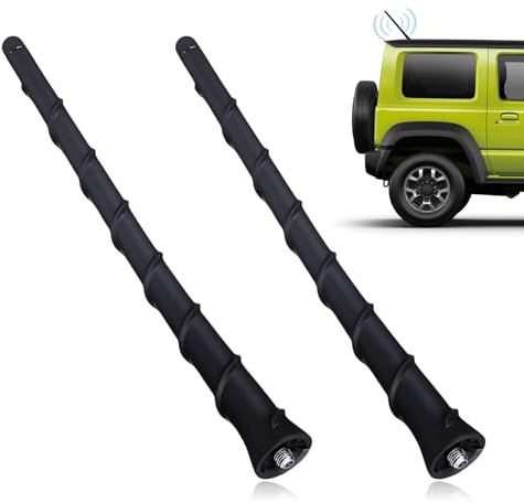 2 Stück Antenne Auto, Autoantenne Kurz, Dachantenne Auto, 17 cm, Starke FM/AM/DAB-Signalempfangsfähigkeit, Schwarzes Gewindegehäuse, Geeignet für Alle Automodelle