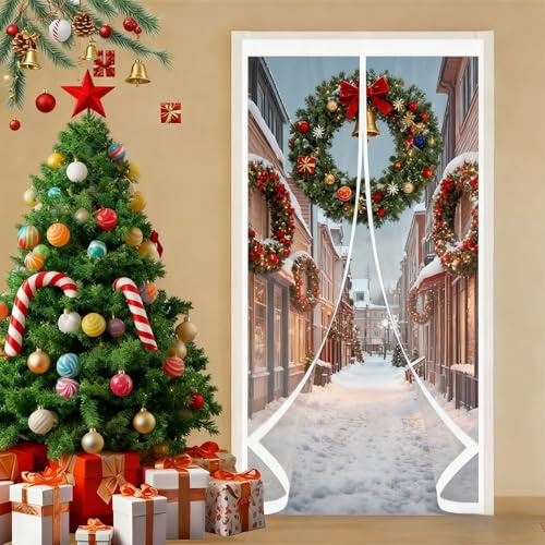 Rideau de Porte D'Hiver 150 x 210 cm Coupe-Vent, Protection Contre Le Froid, Isolation Thermique Magnétique Moustiquaire pour Cuisine et Salon de Porte, A