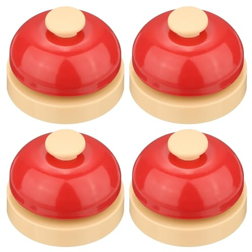 QUARKZMAN 4Pcs Campanelli Da Tavolo 2.52 Campanello Servizio Per Ufficio Hotel Classe Cena Ristorante Feste Addestramento Animale Domestico Rosso