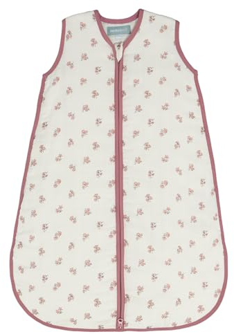 molis&co. Saco de dormir para bebé. Ideal para entretiempo. 1.0 TOG. Acogedor. Muselina Premium acolchado. (Tiny Flowers, 70 cm (0-6 meses))