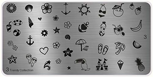 Plaques de stamping XL MoYou tendance, collection 3, les meilleurs motifs été
