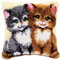 Myriad Choices Lot de Kits de Crochet pour taie d’Oreiller, canapé, Housse de Coussin, Motif Chat Mignon imprimé 43 x 43 cm (BZ-242)