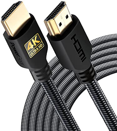 PowerBear 4K HDMI Cable 6 M | High Speed, Braided Nylon & Gold Connectors, 4K @ 60Hz, Ultra HD, 2K, 1080P, ARC & CL3 Rated | for Laptop, Monitor, PS5, PS4, Xbox One, Fire TV, Apple TV PC