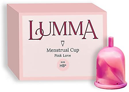 LUMMA® | Flexible Menstruationstassen aus medizinischem Silikon│ Wiederverwendbare Menstruationstasse │Weibliche Pflege │ Auslaufsicher │ Bequem und sehr weich │ (H+, Pink Love)