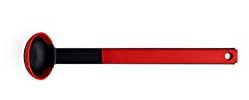 Norbert Woll Cook it Saucenlöffel aus Silikon und GFK in der Farbe Rot-Schwarz, Maße: 29,5cm x 6,5cm, KU014
