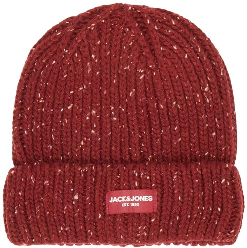Jack & Jones Bonnet tricoté pour Homme, Bordeaux, Taille Unique