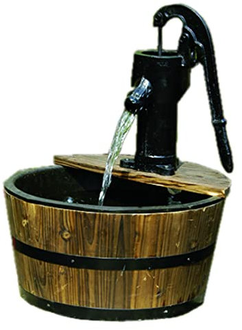 Gardenforma Wasserspiel in dunkler Holzfassoptik (Wasserspiel Cork)