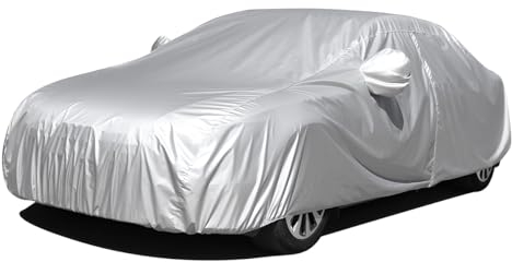 JNNJ Housse De Voiture Complète Universelle, Imperméable Et Respirante, Protection Contre Pluie, Poussière, Soleil Et UV, pour L'extérieur Et L'intérieur (3M)