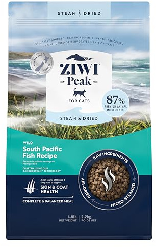 ZIWI Peak Steam & Dried Wild South Pacific Fish – 2,2 kg – Nourriture sèche naturelle et riche en protéines pour chat, alternative crue et sans céréales