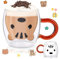 KEWUZY Tazza Da Caffè a Doppia Parete per Latte Macchiato, Tazza Di Vetro Isolata a Doppia Parete per Espresso, Regalo Di Compleanno, Bicchieri Da Tè in Vetro per Caffè, Per Donne E Bambini (Chaton)