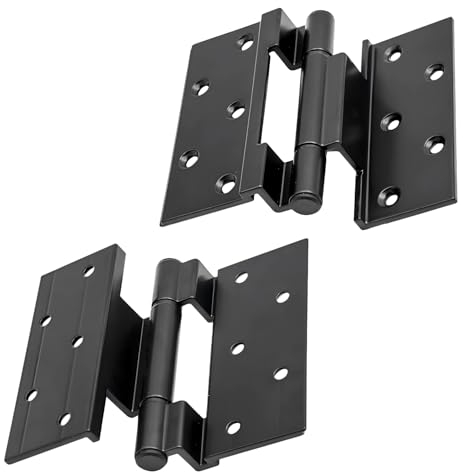 Qrity 2 Stück Scharnier, Flügelfenster Türscharniere, Versetzte Türscharniere, #50 Aluminiumprofil, Türscharnier für Gekröpfte Flügelfenstertüren