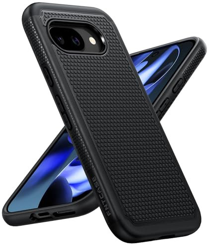 FNTCASE for Google Pixel 9A Case: Dual Layer Protective Heavy Duty Cell Phone Cover Shockproof Rugged with Non Slip Textured Back - Military Protection Bumper Tough - 2025, 6.3 inch (Black)