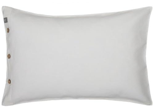 URBANARA Tolosa Deko Kissenhülle 40x60 cm I 50% Leinen & 50% Baumwolle Made in Portugal Oekotex 100 I Zierkissen ohne Füllung Sofakissen Kissenbezug Couchkissen mit Knopfverschluss - Weiß